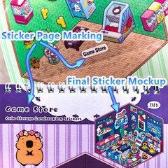4 Sticker Books, 32 Sets DIY 3D Sticker Scene , Design Your Own Houses, Building