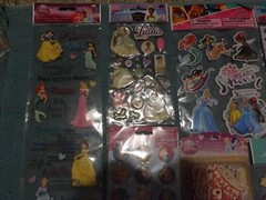 HUGE NEW LOT of 10 DISNEY PRINCESS THEME tiaras crowns + scrapbooking stickers