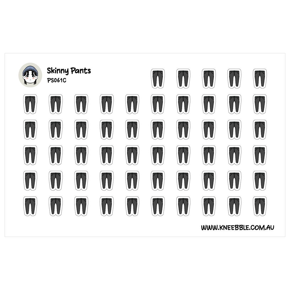 Skinny Pants Stickers – Trendy Jeans Designs for Stylish Planner Decor