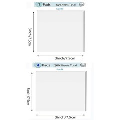 Transparent Square Self-Adhesive Strips, Memo Pads fit for Diaries Reading Notes