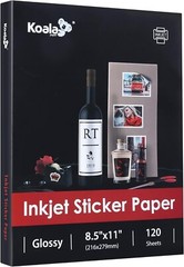 120 Sheets of 8.5×11 Glossy Sticker Paper for Inkjet Printing – Customizable
