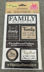 Crafters Square Pop Up «Family» Stickers New 6 – 9 Piece Accents Sealed Package