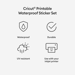 Waterproof Sticker Paper 6 White Sheets, 8.5×11, Printable Stickers for Inkje…