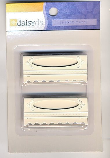 DaisyDs CREAM (2) DECORATIVE METAL INDEX TABS scrapbooking ALTERED ART