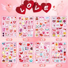468 PCS Valentines Stickers for Kids Colorful Heart Stickers Bulk Valentines
