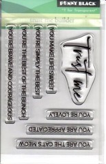 New Penny Black Rubber Stamp clear FRIENDSHIP TRUST ME BUILDER set