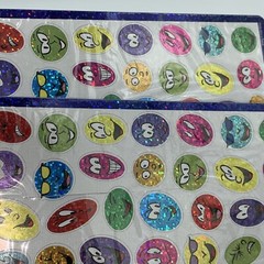 5 Mello Smello Holographic Stars Faces Smiley Sheet Sticker Package Lot “As Is”