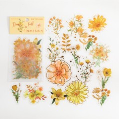 Vintage Flowers Plants PET Foil Stickers Journals Planner Decorative Collage DIY