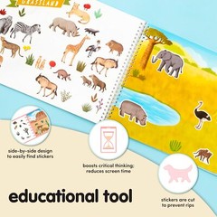 Animal Sticker Book Activity for Kids, Toddler Airplane Travel Essentials, 50…