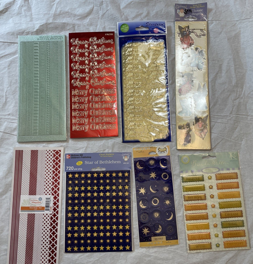 Decorative Borders Outline Stickers Cardmaking Scrapbooking Lot Christmas Stars