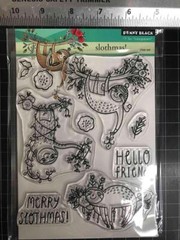New Penny Black Rubber Stamp CHRISTMAS WINTER SLOTHMAS clear cling