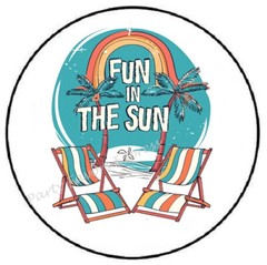 FUN IN THE SUN SUMMER ENVELOPE SEALS LABELS STICKERS PARTY FAVORS