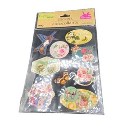 Crafter’s Square Flower Bird Themed 3-D Motion Stickers 9 Pieces New