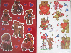 2 Packs American Greetings Forget Me Not Valentine Stickers Teddy Bears