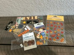 Fall Autumn Harvest Theme Scrapbooking Mixed Lot Stickers Jolee’s + More