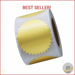 Hybsk 300pcs Notary Seals 2 inch Embossing Stickers Gold Metallic Certificate Se