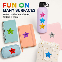 1000 PCS Glitter Star Stickers for Kids, 1 Inch Sparkly Foil Reward Stickers, 10