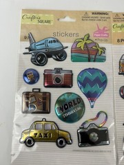 Set Of 2 Crafter’s Square 11 Pop-up camping traveling Stickers scrapbook