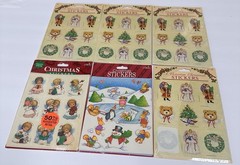 Lot/6 VTG Gibson Christmas Stickers (5) Sealed & (1) Pack Missing One Sticker