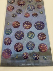 Puffy Gold Galaxy Astrology Zodiac Sticker Sheet Scrapbook Journal Sky