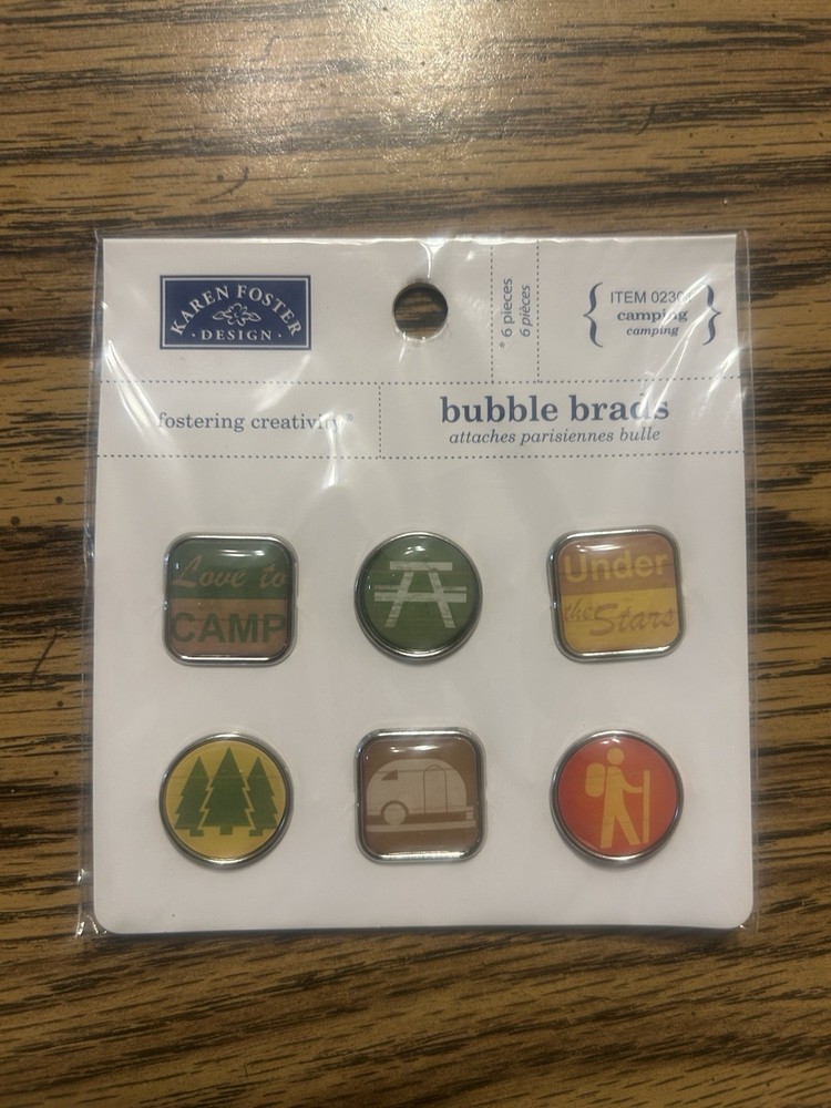 Karen Foster Bubble Brads Camping Scrapbooking Embellishments Brads