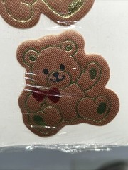 1984 Vintage Hallmark Holiday Christmas Teddy Bear Soft Satin Stickers SEALED D3