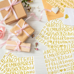 648Pcs Letter Stickers – 8 Sheets Alphabet Stickers, 1 Inch Vinyl, Glitter, Self