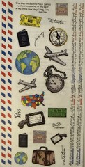 TRAVEL MEMORIES Mylar Stickers (26pc)6”x12”PSX Design•Airplane •Card Making•