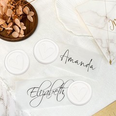 60Pcs White Double Layer Love Pattern Wax Seal stickers Envelope Seal Stickers