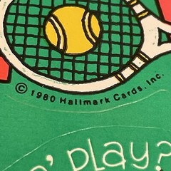 1980 VTG HALLMARK COMIC TENNIS RACKET & BALLS STICKERS