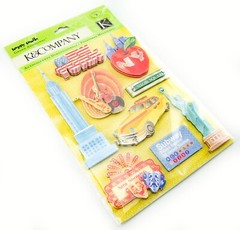 K&Company Dimensional Stickers Happy Trails New York City 9pc Set