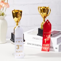 Blank Award Ribbons DIY Medal Prize Card Rope Sports Competitions Red 36 PCS
