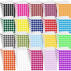 12000 Pcs 1/2 Inch Round Colored Circle Dot Sticker Label 20 Assorted Colors …