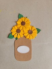1 Mason jar of Sunflowers Die Cuts Scrapbook Cardstock