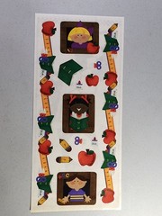 Stamping Station 2000 School Kids Stickers & Glitter Die Cuts Set Vintage