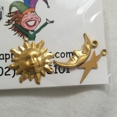 NEW Metal Charms CELESTIAL MOON STAR SUN Scrapbooks Crafts Silver Gold Tone -A
