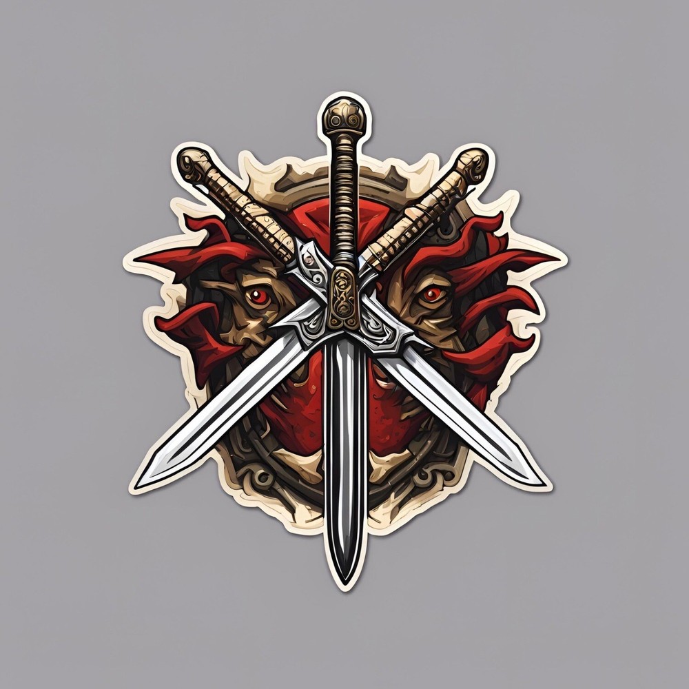 Sword Coat Of Arms sticker 3×3″ ~