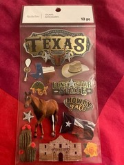 Texas Lone Star State Alamo Flag Cowboy Ranger Rose Horse Recollections Stickers