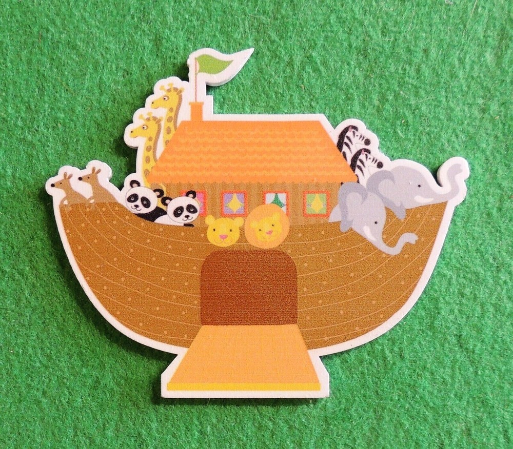 1pc Noah’s Ark Adorable Woodpile Fun Painted Shape Wood Wooden Hobby Lobby New