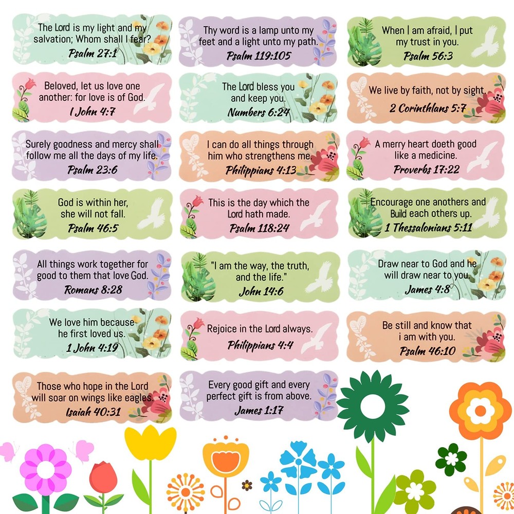 Outus 200 Pieces Bible Verse Stickers Scripture Inspirational Decals Bible Verse