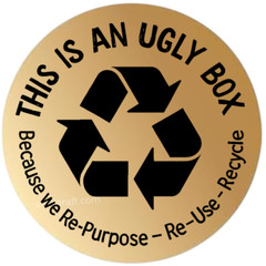 Recycle Repurpose Reuse Ugly Box Stickers | Eco Packaging Shipping Label 2″
