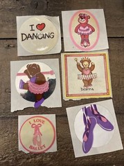 Vintage 1980s Sticker Lot Of 6- Ballerina Dancing Bears – Small World BJ Russ