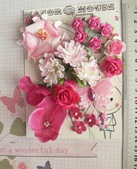 ROSE & Lt PINK Mix & BUTTERFLY 21 Flowers 9Styles PAPER SILK Flowers15-55mmA HH3