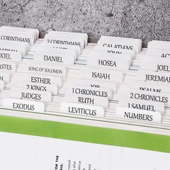 Thinkor Reposition Laminated Bible Tabs, Large Print Large, Cream White