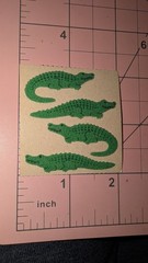 Vintage Sandylion Stickers Fuzzy Alligators Crocodile Brown Backing Module