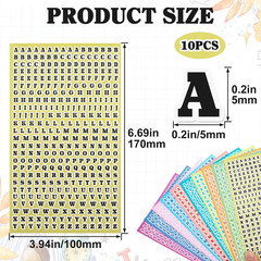 3660 Pcs Letter Stickers Small A-Z, 10 Sheets 0.2 Inch Waterproof Mini Alphabet