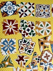 Lot Of Over 200 Moroccan Tile Sticker Kit Scrapbooking Junk Journal Kit