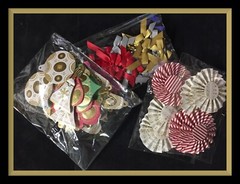 Anna Griffin FUN! HOLIDAY EMBELLISHMENT LOT Rosettes, Ribbons, Sparkly things!