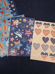 Patriotic Scrapbooking Sticker Lot Of 11 Includes Iron On Flag