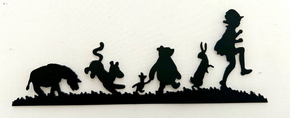 Winnie the Pooh & Friends Die Cuts * Set of 12 * Black Cardstock * Cute!